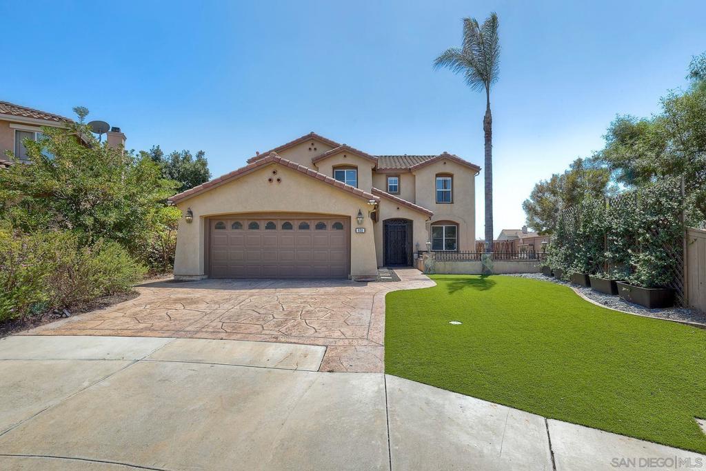 Nestled on a peaceful cul-de-sac in the sought-after Sunbow community of Otay Ranch, this stunning home blends elegance, comfort, and functionality. Bright, open layout with formal living, dining, and great rooms—perfect for both gatherings & everyday living. The main level includes a bedroom & full bath, ideal for guests or multi-generational living. The updated kitchen boasts stainless steel appliances, freshly painted cabinets, and flows seamlessly into the heart of the home. Upstairs you'll find four spacious bedrooms plus a generous loft.The romantic primary suite features a walk-in closet & a balcony for morning coffee or evening sunsets. Enjoy the outdoors year-round in your private backyard, complete with an outdoor kitchen, lush turf landscaping, and low-maintenance design. A custom gated courtyard with a fountain welcomes you home, while the brand-new central heat and air keep you comfortable in every season. This home is ready to welcome its next chapter.