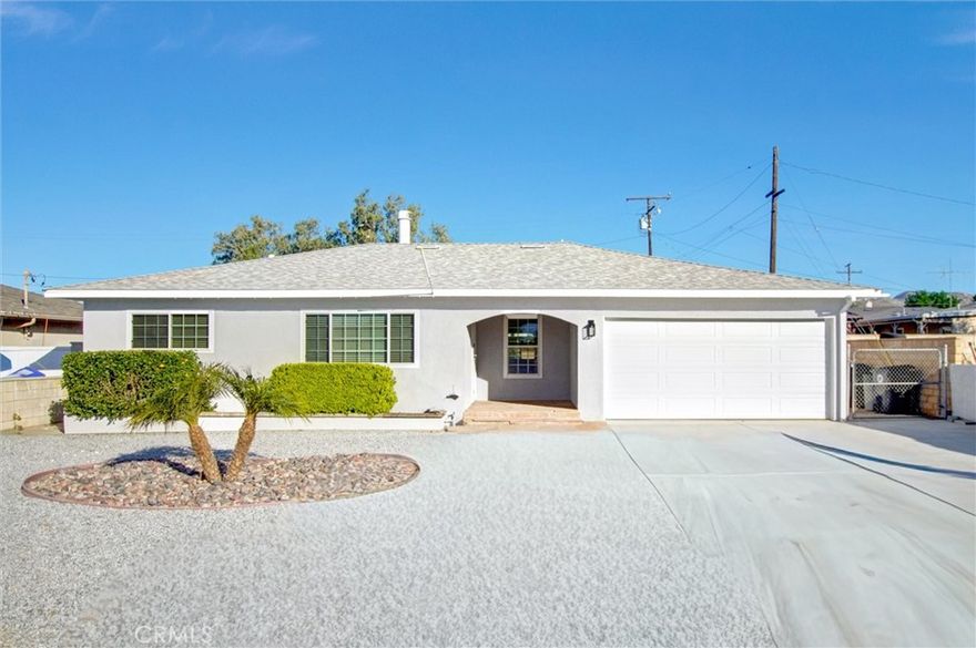 Charming single-story home offering 1,364 sq ft of living space on an 8,712 sq ft lot in Jurupa Valley. Originally a 4-bedroom, 2-bath layout, the home is currently configured with 2 bedrooms, 2 bathrooms, a den perfect for an office or additional living space, and an oversized laundry room with excellent storage potential. One bathroom has been fully remodeled with modern finishes. The house has been freshly painted, and the roof was recently replaced.
The property features a spacious backyard ideal for outdoor use or future expansion, along with a 2-car garage and a functional floor plan with great potential. Conveniently located near schools, shopping centers, and commuter routes.
A wonderful opportunity for buyers seeking space and value in a desirable area.