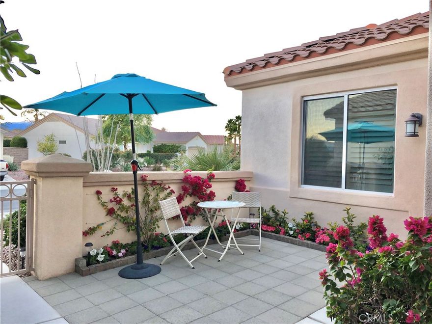 Beautifully upgraded casita/studio with designer finishes for rent in Sun City Palm Desert.  Fully furnished including: Queen size wall bed with matching cabinets, drawers and desk; Smart TV;  kitchenette with convection oven, microwave, refrigerator, ceiling fan and your own HVAC.  Amenities available  for tenants 55 or older include: use of 3 clubhouses (including Gyms), 3 swimming pools (1 saltwater indoor pool); 2 full size golf courses; 18 hole putting course; billiards; tennis; pickle ball; bocce ball and a large variety of social clubs and activities.  WiFi, utilities and gardener included in the rent. Long term (6 months or more) rent is $1200/mo, and Seasonal rent is $1500/month for a minimum of 4 months (seasonal rent includes linens & housewares). Credit report and references required. Sorry No Smokers or pets. Call for more information.  Shown by appointment only.