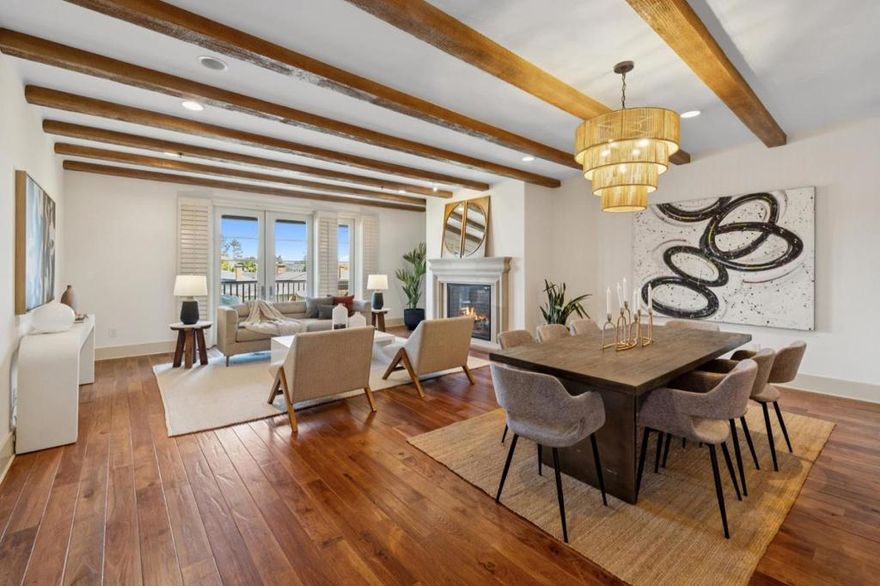 Experience modern luxury living at 149 W. 3rd Avenue, an elegant residence in one of San Mateo's premier newer-construction condo communities. Perfectly positioned in the heart of Downtown San Mateo/Baywood, this home is just steps from acclaimed dining and shopping, including Backhaus Bakery, Pausa, Central Park, Caltrain & highways 92, 101 & 280. This thoughtfully designed, top floor 2-bedroom, 2-bath condo with office features an open floor plan with a seamless flow between the living, dining, and kitchen spaces. The living room is accented by striking wood beam ceilings, while the dining area opens directly to the kitchen, creating the ideal layout for entertaining. The chefs kitchen boasts luxury appliances, sleek finishes, and abundant storage. Additional highlights include a dedicated office, a laundry room with storage, and three private patios with treetop views that extend the living space outdoors. Comfort is ensured year-round with central heat & air conditioning. There is two-car parking in a secure garage and a large private storage room at the garage level.  Elevatored building with guest parking spaces. This is a rare opportunity to own a sophisticated urban retreat in one of the Peninsula's most vibrant locations.