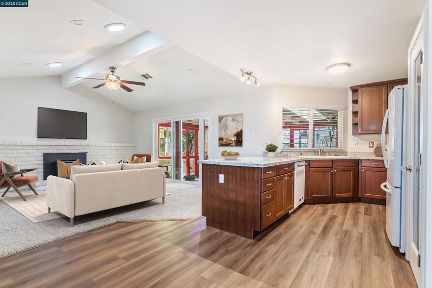 OPEN SUNDAY 1-4pm Beautifully Updated Single -Story Home with/ Views of the Bay! Welcome to this stunning 3-bedroom, 3-bath home, thoughtfully designed for Comfort and Style. Featuring lots of Upgrades and Abundant Storage throughout, this home offers an inviting Living Room, a Spacious Family Room with a Cozy Fireplace, and a bright Eat-in Kitchen perfect for casual dining or entertaining. The Primary Suite is your private retreat, complete with a luxurious Jacuzzi tub and generous Walk-in Closet. Enjoy the convenience of Inside Laundry, a 2-car Garage, and tasteful updated finishes that add warmth and elegance to every room. Take in the beautiful Bay Views from the comfort of your home and enjoy a location that is hard to beat - Close to Shopping, Restaurants, and easy access to Highway 4. HURRY.......TO CALL THIS HOME!!
