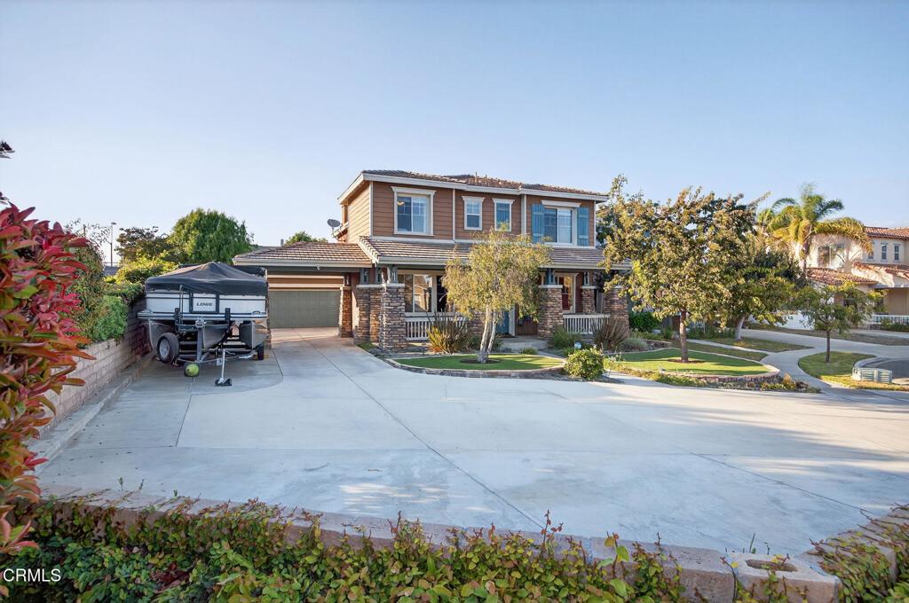 Discover the epitome of spacious living in Ventura's desirable Groves Tract. This home sits on one of the largest lots in the neighborhood--a sprawling 9,583 square feet--offering ample room for outdoor enjoyment and future possibilities. Nestled at the end of a cul-de-sac, privacy with only one neighbor nearby. Stop paying for storage for your boat and RV. This lot has room for both, in addition to a 3 car garage. Parking for 8+ cars possible.Inside to a thoughtfully designed interior featuring remodeled kitchen with modern finishes, a downstairs den, spacious living, family, and dining rooms. Upstairs, has 4 bedrooms, 3 baths and, a dedicated office for those who work-from-home. Enjoy year-round comfort with central air conditioning supported by solar panels. The private backyard with its expansive entertainment area complete with a built-in bar, covered patio for al fresco dining, and a sturdy block wall ensuring seclusion. Don't miss this opportunity this 2,800+ square foot contemporary home.