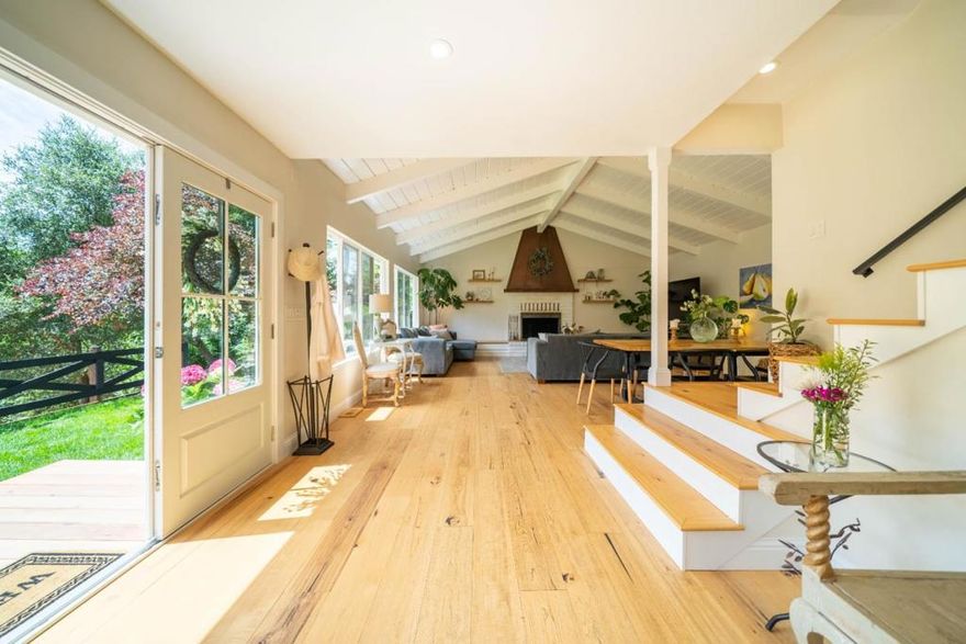 Scotts Valley Stunner! Nestled in a peaceful cul-de-sac and bathed in southern sunlight;  this beautifully renovated 3bd, 2bth home (+ 4th bdrm option) (2,662 sqft) -AND- 1bd, 1bth guest house (750 sqft) offers the perfect blend of rural serenity and modern luxury. Just 1 mile from town, and set on 1.2 acres with sweeping views, the main house features an open floor plan, vaulted beam ceilings, a grand fireplace, wide plank floors, and a striking central staircase. Step into a spacious, open entry, living room, dining room, chef's kitchen with food and butlers' pantries, perfect for entertaining. You'll also find a spacious bdrm with walk-in closet and private entrance, an office, gym, laundry room, and extra storage room. Upstairs, a huge primary bdrm with stunning views, and walk-in closet. The bathroom has a spa-like soaking tub, towel warmer, bidet, and dual vanity. A third oversized bdrm with double closets. The gym can easily be converted to a 4th bdrm or garage. Step outside to a welcoming wraparound yard, fire pit, spa, lawns, fountain, plus a 4,000+ sq ft additional yard area (for pool, sport court or horses). The charming 1bd/1ba guest house used for family or $3200 rental or work-from-home space. Enjoy top-rated schools, parks, shops, and a warm community vibe.