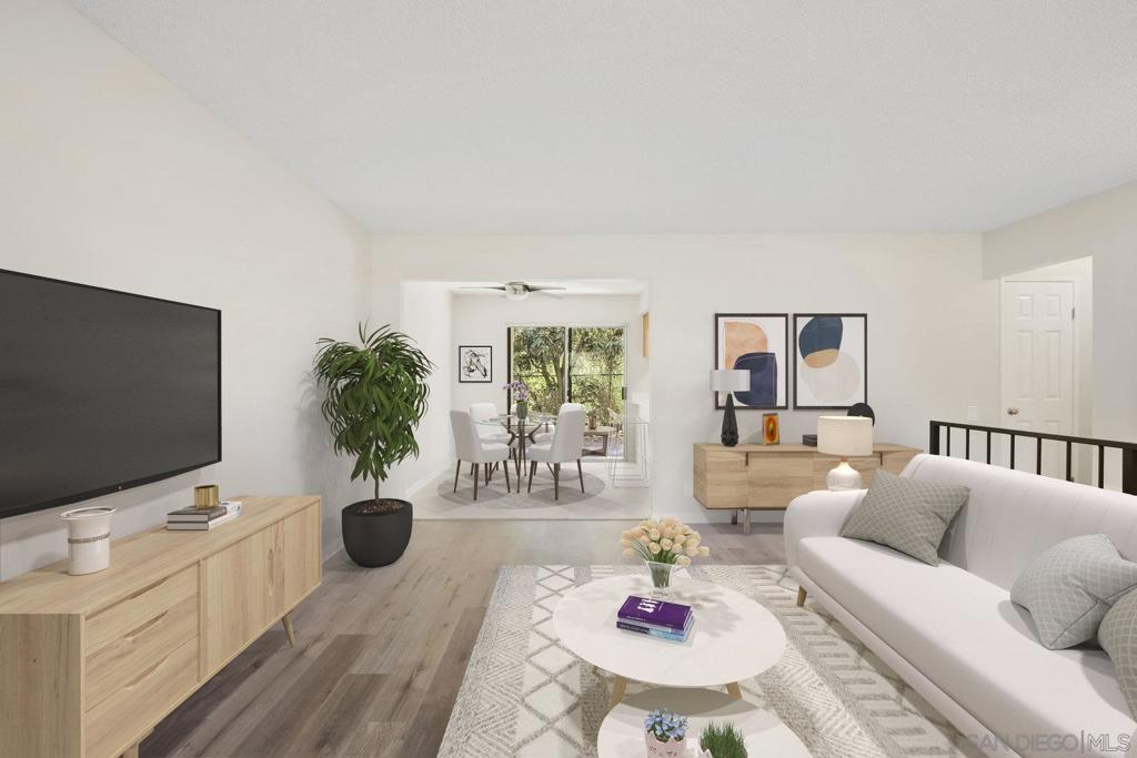 Welcome to this beautiful 2-bedroom, 2-bath condo in the desirable Park Villas South community of Mission Valley. Offering 894 sq. ft. of single-level living, this home blends comfort, style, and convenience in one of San Diego’s most central locations. A few photorealistic staging images capture the home's potential. The open floor plan flows seamlessly to a private patio—perfect for enjoying your morning coffee or unwinding in the evening. Tucked in a quiet, private section of the complex, the unit backs up to the scenic view of the San Diego River, offering a tranquil natural setting rarely found in such a central location. Community amenities include two sparkling pools, a relaxing spa, a welcoming clubhouse, and on-site laundry facilities. The beautifully landscaped grounds create a resort-style atmosphere, while Civita Park’s weekly farmer’s market adds to the vibrant neighborhood feel. With quick access to major freeways, Fashion Valley, Mission Valley, Snapdragon Stadium, and countless shopping, dining, and entertainment destinations, this home is ideal for first-time buyers, downsizers, or investors. Don’t miss your chance to own this Mission Valley gem that offers unbeatable value, lifestyle, and location!