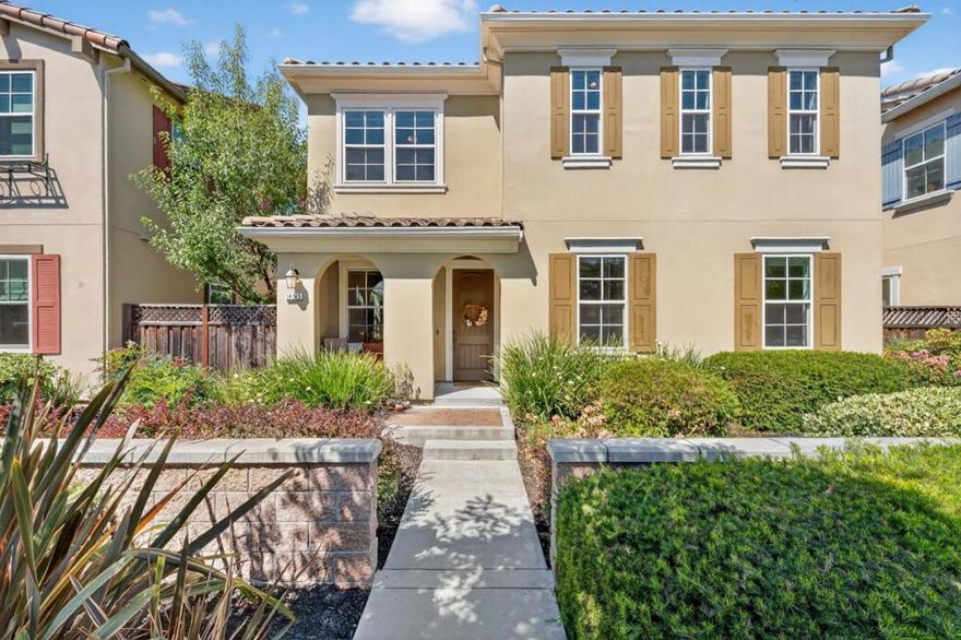 Stunning detached SFR home in the European-inspired Santina community in Los Gatos, featuring soaring high ceilings and elegant design. Purchased from the builder with over $97K in premium upgrades and thoughtfully enhanced by the current owners. The gourmet kitchen offers upgraded cabinetry with custom glaze, CafÃÂ© stainless steel appliances, granite countertops, custom backsplash, and under-cabinet lighting. Wide-plank oak hardwood floors, crown molding, upgraded tile and stone baths, and plantation shutters add to the refined style.  Last sale for this model...$2,444,000...This is a great price  Owner improvements include a ground-floor wine room, custom cabinetry in the primary closet and garage, 60A Level 2 EV charger, backyard paver patio, Nest-controlled dual-zone heating and AC, and professionally installed solar panels (owned).  With designer finishes, a landscaped patio for entertaining, and a prime Los Gatos location near Bay Club Courtside, Rinconada CC, and top-rated schools, this home offers style, function, and quality in every detail. The versatile floor plan also includes a DOWNSTAIRS BEDROOM with a full bath, offering comfort and privacy for visiting guests.