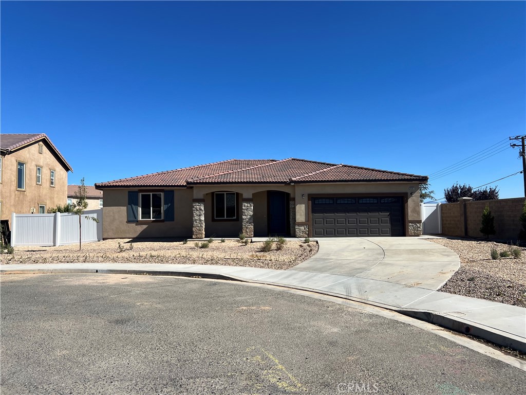 New Construction in a great Hesperia neighborhood, just off Cedar and Escondido. Single story, 2,260 sf home with 5 bedrooms, 2 bathrooms and a 2 Car Garage. Great Cul-de-Sac location. Many upgraded features including a beautiful custom kitchen. Schedule a walkthrough today.