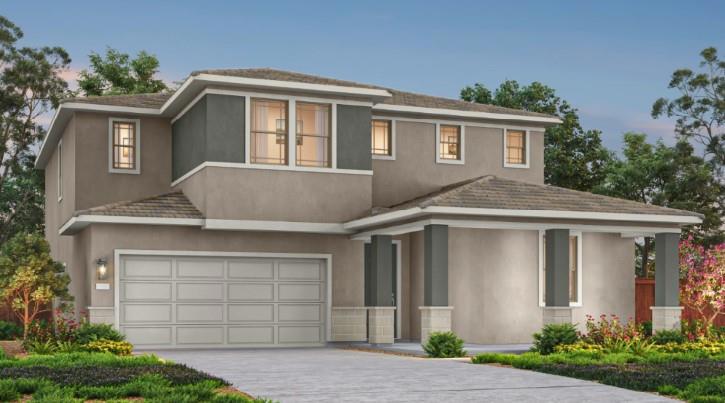 Homesite 44, Plan 4. 324 and 326 W. Pasqua Court. A versatile layout designed to meet all your needs! This home features a JADUGenSmart Suite with 2nd address and Kitchenette, Exterior Door and Bath (JADU). At The Knolls at Mountain House, we offer thoughtfully designed single-family homes within the established College Park community, featuring easy freeway access. Each home is equipped with premium features, including a gas cooktopa rare find in the area. Perfectly crafted for families who prioritize comfort, quality, and convenience. photo of rendering