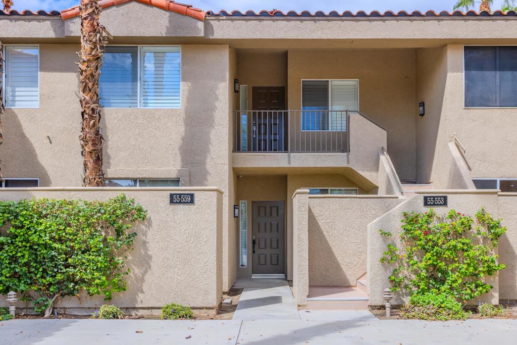 Absolutely beautiful pristine unit. two bedrooms and two beautiful baths. Spacious living room with dining area off kitchen. Lovely tile floors throughout. Kitchen has top of the line stainless steel applicances. , recess lighting, plantation shutters and crown molding in the bedrooms.ceiling fans.Washer and dryer in unit.The condo faces west with wonderful golfcourse and mountain views. Its located on the fifth tee box of the Nicklaus Tournament course. Steps away from the community pool and spa.Two car garage.PGA West is a luxury gated community very near shopping, Old Town La Quinta, The La Quinta Resort and Spa. There are two golf courses within PGA West that you can pay to play.Wonderful indoor and patio dining at Ernies at the Tournament clubhouse