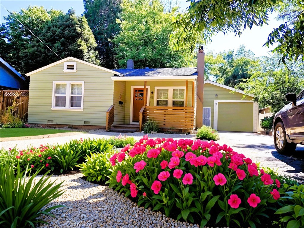Located in the heart of Chico’s desirable Avenues neighborhood, this inviting cottage-style home offers the perfect blend of charm, comfort, and location. Just 5 minutes walking distance from Enloe Medical Center, or 25 minutes from Chico State University and Chico Downton, this property is a rare opportunity for those seeking convenience, character, and flexibility.
Step inside to an open floor plan featuring original hardwood floor, a cozy stone fireplace, and plenty of natural light. The spacious layout includes a separate laundry room, partial basement for added storage, and a private primary suite thoughtfully situated at the rear of the home—perfect for added privacy and relaxation. A covered breezeway connects the home to a one-car garage with additional storage space.
The oversized deep lot offers exceptional potential, with alley access providing room to add a JADU and/or full ADU—ideal for extended family, guest quarters, or supplemental income. With its own entrance and possible parking or garage off the alley, the setup supports long-term flexibility.
Whether you're a healthcare professional wanting a quick commute, or a family looking for multigenerational living or income-generating space, this property checks all the boxes. Turnkey ready with new paint inside and out. Don’t miss the opportunity to own a well-located home with classic Chico charm and future upside!
***Please note, Home and Landscape (back and front) is virtually staged to help visualize your dream home. ***