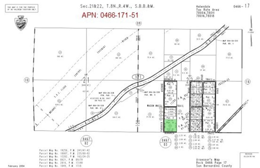 9 Acres – Helendale, CA (APN: 0466-171-51).  Discover 9 acres of opportunity in the peaceful desert community of Helendale, CA—conveniently located between Victorville and Barstow. Zoned Rural Living (RL), the property allows for a variety of uses including single-family or manufactured homes, crop production, agritourism, livestock operations, bed & breakfasts, and more. The RL zoning also permits subdivision into 2.5-acre parcels—ideal for investors or future development potential. Overhead electricity is approximately 230 ft north along Victor Rd. Area residents use private water wells, septic systems, and propane for utilities. Helendale is known for its wide-open spaces, desert beauty, and welcoming small-town feel—perfect for those seeking tranquility, recreation, or long-term investment. Note: Property does not yet have an assigned address; address shown is for marketing purposes only. Boundary lines are approximate—buyer to verify zoning, utilities, and property details.