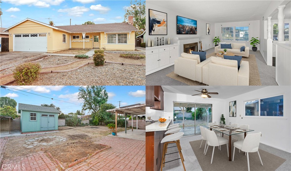 This great home is ideally situated on a quiet street in one of West Hills’ most sought-after neighborhoods. Set on a spacious 7,504 sq. ft. lot, the property boasts refreshed landscaping, greenery, flowerbeds, and a welcoming covered front porch that contributes to its eye-catching curb appeal. Here are just a few of its many outstanding features: A classic front door with glass inserts opens to a stone entryway, introducing a bright and spacious floor plan with approximately 1,570 sq. ft. of freshly painted and newly carpeted living space. The sun-filled living room features sparkling windows, a raised-hearth brick fireplace and brand-new wall-to-wall carpeting. The family will appreciate the thoughtfully designed kitchen complete with ceiling-height wood-grain cabinetry, ample counter space, a dual-basin stainless steel sink, built-in oven, gas cooktop, range hood, stainless steel dishwasher, and a convenient breakfast bar for casual dining. The dining room adjoins the kitchen and offers a lighted ceiling fan, large picture window, sliding glass doors leading to the backyard and new carpeting, making it a perfect setting for both everyday meals and special occasions. A total of 3 spacious bedrooms and 2 well-appointed bathrooms. The large primary bedroom includes a picture window, lighted ceiling fan, dual closets for optimal storage, and new carpeting. Its en suite bathroom features a wood-grain vanity, custom tiled step-in shower, and modern single flush commode. Two additional light-filled bedrooms offer sparkling windows, lighted ceiling fans, generous closet space, and new carpeting. The full guest bathroom includes a wood-grain vanity, custom tiled tub/shower combination and single flush commode. Hallway with built-in linen cabinets for added convenience. Central air and heat. The private backyard is an ideal space for entertaining, featuring a spacious covered patio, citrus trees, gardening areas, and a large storage shed. Attached two-car garage provides ample off-street parking and storage options. Conveniently located just minutes from world-class shopping and dining, including Westfield Topanga, The Village outdoor mall, and UCLA West Valley Medical Center.