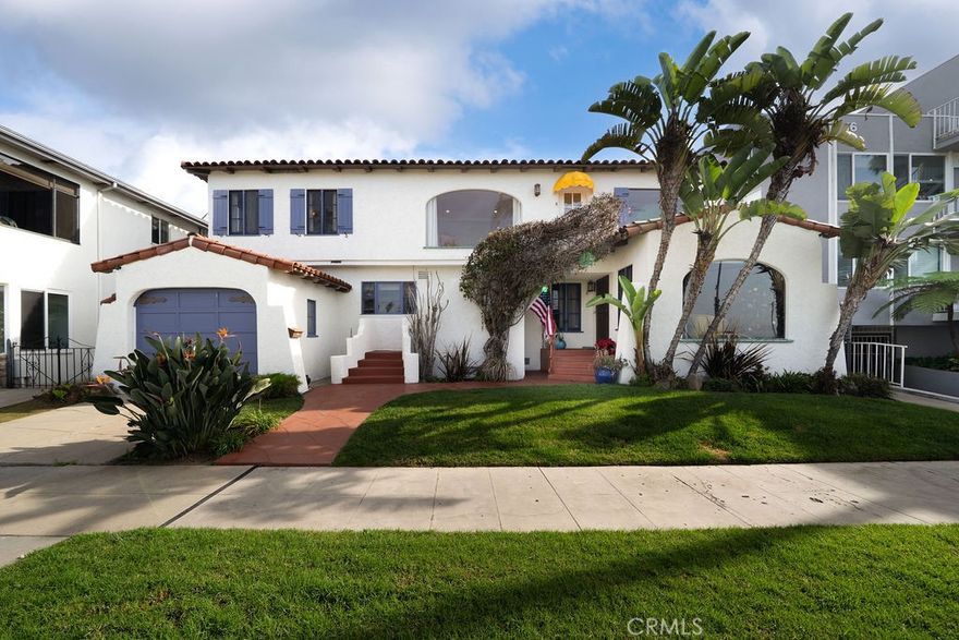 Stunning Ocean View Spanish, Across from Bluff Park.  Experience coastal living at its finest in this gorgeous second story, single level Spanish style home perfectly positioned across from Bluff Park in Belmont Heights. From the moment you step through the charming Dutch door, you’re welcomed into a warm and inviting space filled with character, natural light, and breathtaking views of the Pacific Ocean, the Queen Mary, and Bluff Park.  Two bedrooms + large versatile bonus room – ideal for an office, gym, creative space.  Expansive living room featuring a large picture window framing serene ocean and park vistas.  Beautiful architectural details including scalloped archways and French mullioned windows that enhance the home’s Spanish charm.  Hardwood floors in the living and dining rooms, with carpeting in the bedrooms and bonus room.  Freshly painted interior and exterior, give the home a crisp, updated feel.  Updated kitchen with travertine tile countertops and backsplash, plus all stainless-steel appliances included: refrigerator, microwave, dishwasher, and range.  Shared laundry room (washer & dryer) conveniently located down the back stairwell.  Ceiling fans along with ocean breezes keep the home comfortable.  No pets, except ESA and service animals with proper documentation.  Water & sewer included; tenant pays all other utilities.