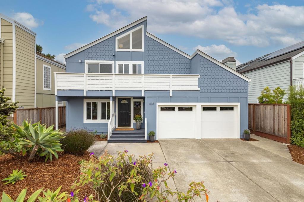 Just a short walk to the beach and Main Street! This renovated 3-bedroom, 2-bathroom home in the sought-after Alsace Lorraine neighborhood blends coastal charm with modern updates. Set on an oversized 7,505 sq ft lot, it offers new flooring, a brand-new kitchen with updated lighting, remodeled bathrooms, and fresh interior and exterior paint. On the entry level, the living room connects to two bedrooms and a full bathroom, with each bedroom opening to a large deck and level yard. Enjoy a fruit-bearing apple tree, blackberry bush, and raised garden beds ready for herbs or vegetables. Upstairs, vaulted open-beam ceilings create a bright, airy feel. The open kitchen, dining, and family rooms flow seamlessly to an upper deck - perfect for entertaining. The primary suite features a balcony overlooking the mountains and Oceanview Park, plus a renovated bathroom with tub, shower, vanity, and a separate seated area for getting ready. A spacious bonus room offers abundant storage or the option to create a walk-in closet. A spiral staircase leads to the third-floor loft - a sunlit retreat ideal for guests or a home office. Additional highlights include owned solar and easy access to Hwy 1 and 92. Come and see this rare find in one of Half Moon Bays most desirable west-side communities!