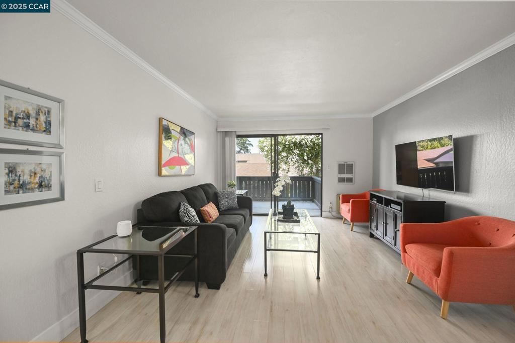 Located on the desirable first floor of the sought-after Diablo Hills community, this beautifully remodeled 1-bed, 1-bath condo offers approx. 665 sq ft of stylish living space with modern upgrades—welcome to resort-style living in the heart of Walnut Creek! Enjoy a sleek kitchen with quartz countertops, stainless steel appliances, and an open layout flowing into the living area with new high-end frosted maple laminate flooring. The updated bath features a granite vanity, tile flooring, and a walk-in tiled shower. Step out onto your private patio deck to relax. Extras include no current rental restrictions (buyer to verify), dedicated parking #64, indoor storage #168, and laundry access. Community perks: pool, BBQ area, clubhouse, gym, sauna, and more! Just steps from Diablo Hills Golf Course, Heather Farms Park, John Muir Hospital, and Ygnacio Valley Shopping Center—this home offers the perfect blend of comfort and convenience. Don’t miss this move-in-ready gem in a prime Walnut Creek location!