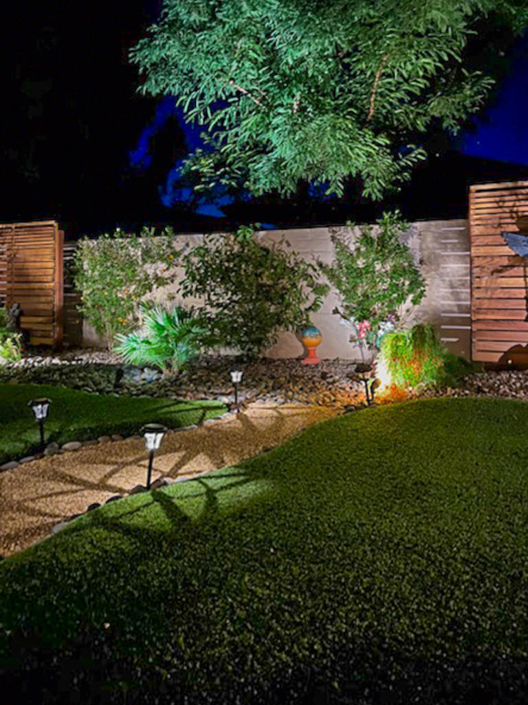 WOW! Style and Function best describe this Impeccably maintained ''Serrente Model, 2/2 + Den. Tasteful upgrades begin with Leaded Glass Front door, LED canned lighting, Plantation Shutters, custom window treatments and motorized shades, new remote control ceiling fans and light fixtures are through-out. Chefs island kitchen with Butlers Pantry, Granite slab, matching GE Profile stainless appliances, Gas cooktop stove, built-in oven, Solid raised panel cabinet doors, under counter and Porcelain tile floors, carpet in bedrooms. Large Primary suite and bath with dual vanity sinks, step in shower and customized closet. Guest bedroom & bath are privately separated. Indoor laundry with utility sink. The 2 car garage is painted with storage shelves, hanging racks, newer mini split & water heater. Super Charming! south facing backyard has an extended alum-wood cover, ceiling fans and electric solar shades, artificial turf, landscape lighting and is low maintenance. Sun City Shadow Hills is an active adult community with 2 golf courses, 2 clubhouses, 2 fitness centers, indoor/out door pools, Tennis, Pickle Ball, Bocce courts and numerous social clubs and events.