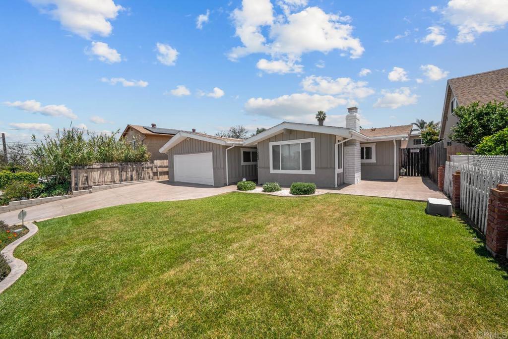 Step into your dream home! This beautifully updated 4-bedroom, 2-bathroom gem offers 1,611 sq. ft. of comfortable, family-friendly living space in a fantastic Chula Vista neighborhood. With two bedrooms on each side of the home, everyone gets their own private space ideal for kids, guests, or even a home office. The remodeled kitchen features gorgeous granite countertops, making meal prep and family gatherings a joy. Energy-efficient dual-pane windows keep the home cozy and quiet all year round. Enjoy the spacious front and backyard with stamped concrete perfect for playtime, BBQs, or simply relaxing outdoors. Plus, the convenient 2-car garage gives you plenty of space for your vehicles and extra storage. This move-in-ready home has everything your family needs to start the next chapter. Don’t wait, make it yours today!