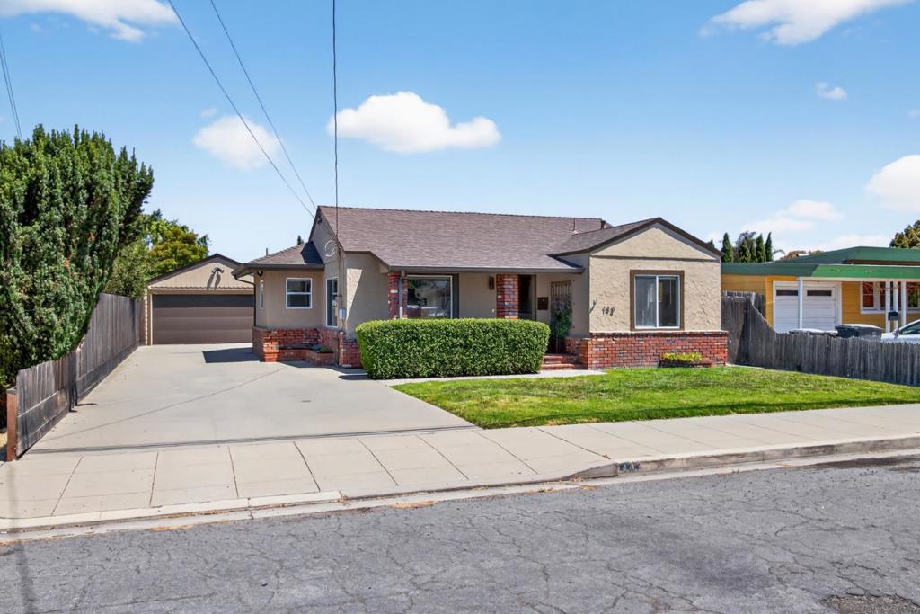 Step into this delightful 3 bedroom gem in the heart of South Salinas, where comfort meets convenience, with schools and Salinas Valley Health Medical Center just a stroll away! This home is perfect for those who love a little space to breathe, featuring a bright and airy living room bathed in natural light. The spacious dine-in kitchen with an island flows right into the large backyard, making indoor-outdoor living a breeze. Retreat to your primary suite, complete with a slider leading straight to your backyard paradise, plus a private en-suite bathroom. Fresh new carpet, charming brick garden beds, a dedicated laundry area off the kitchen, and a detached garage with a brand-new door make this place feel like home. The best part? Your very own sun-soaked backyard oasis, perfect for hosting outdoor gatherings or simply soaking up the California sunshine. With easy access to parks, schools, and shopping centers, this home offers the ideal location and lifestyle. Come see why this is the perfect place to call home!