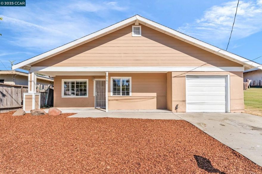4 bedrooms, 2 full bathrooms Approximately 1,080 sq. ft of living space Nicely updated & newly painted inside & out! Eat in kitchen with granite counters, freshly painted cabinets and tile floors.  Two full bathrooms. One with a gorgeous, walk in tile shower. Second bath has a nice full-sized bathtub.  Vinyl plank flooring throughout the living area and bedrooms.  Great size backyard with two patio areas & plenty of room for entertaining or letting the kids play!  Central heat & air One car garage plus lots of driveway space. Large attic, great for extra storage!  Convenient location close to schools and Hwy 680  Great opportunity to buy a four-bedroom home in Martinez at an affordable price! OPEN SUNDAY 1-4