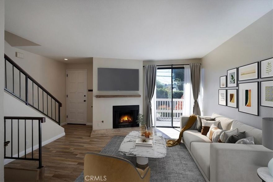 Welcome to this bright and inviting three-level townhome offering a thoughtful layout throughout. The below grade level features direct access to the attached two-car garage along with a convenient laundry area. Upstairs, the main living space showcases an open-concept design with wood-style floors, a cozy fireplace, and sliding glass doors leading to a private balcony overlooking the community pool, ideal for morning coffee or relaxing evenings. The dining area flows into a clean, well-appointed kitchen with granite countertops, stainless steel appliances, and crisp white cabinetry. On the upper level, you’ll find two spacious bedrooms, including a serene primary with vaulted ceilings, exposed wood beams, and its own private balcony with treetop views. The ensuite bath features dual vanities and generous counter space, the Primary bedroom is further enhanced by a cedar-lined walk-in closet and an additional cedar-lined coat closet. The second bedroom is equally comfortable and is served by a full bath with dual entry from the hallway or bedroom. Additional highlights include a powder room on the main floor, updated fixtures, ample natural light.
This townhome offers comfort, convenience, and timeless charm — just moments from local cafés, shopping, studios, and all that the Valley has to offer.