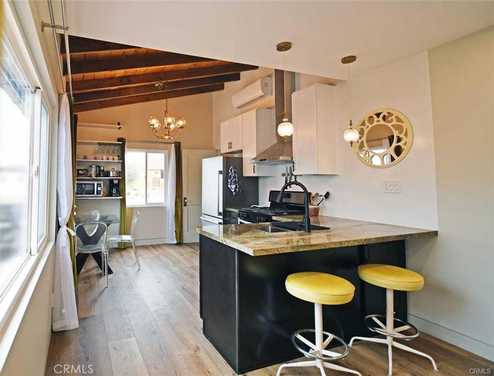 Welcome home to this 1 bedroom, 1 full bathroom, fully furnished guest house with living room, full kitchen, dining table and bar-top seating - washer/dryer inside unit AND Utilities INCLUDED (wifi, water, trash, gas, electricity)! Furnished including linens, dishes, etc. Includes off-street parking. Nearby restaurants, brewery, and shops within walking or biking distance; 2 min drive (or 10 min walk) to Outlet Mall. 20 min drive to Beach or military bases.
This 1950s home has been thoughtfully updated on the interior with the preservation of historic elements and charm.
The rent quoted includes utilities for single occupancy; double occupancy may be considered but will certainly incur an added utility charge. $3200 deposit. A credit check report is required but no lengthy application. I must meet you and you must see the place before applications are discussed or received (to deter scammers) - please never apply to anything that you haven't seen the place and met the landlord. Call or txt with questions or to set up a showing. The owner is a licensed Real Estate Broker.
No dogs. Cat may be considered.