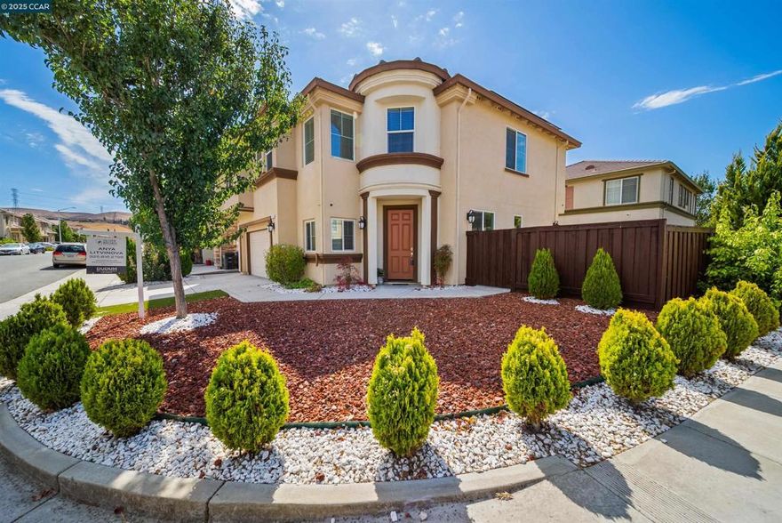 Welcome to this contemporary home on a premium corner lot in the desirable San Marco Toscana community! Featuring 4 spacious bedrooms and 2.5 bathrooms, this property offers comfort and style throughout. Updates completed in April 2025 include fresh interior paint, newer carpeting, polished tile flooring, a water heater, dishwasher, and recessed lighting. Energy efficiency is maximized with 17 Sunrun solar panels, two Tesla Powerwall backups, and dual Tesla EV chargers—leased at $230/month. Conveniently located near freeways, BART, the upcoming Starbucks, Sprouts, shopping plaza, and Delta View Elementary. A perfect blend of modern living and everyday convenience!
