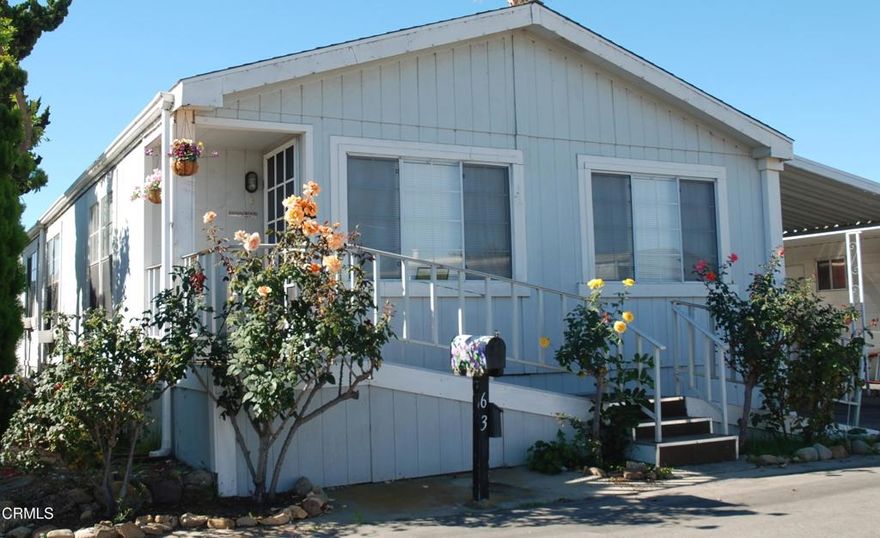 Super comfortable home in Camarillo's friendliest park! Home is located on a quiet cul-de-sac and features vaulted ceilings, skylights and drywall interior walls. New carpet, new paint, professionally cleaned. Beautiful oak kitchen cabinets and breakfast bar with etched glass panes. Office/Hobby room opens into a roomy living room full of natural lighting. Breakfast nook with ceiling fan opens to the kitchen with appliances included. stroll down the Hallway to your own Laundry Room with washer and dryer included. Hall Bathroom with tub and shower across from separate bedroom. Primary Bedroom has its own bath with low entry lip and shower. Park includes clubhouse with kitchen, pool, spa, R.V. storage and car wash bays for all you do-it-your-selfers! Home was built in 1993 so lender requirements are much easier than older homes. Come enjoy one of Ventura Counties best kept secrets!