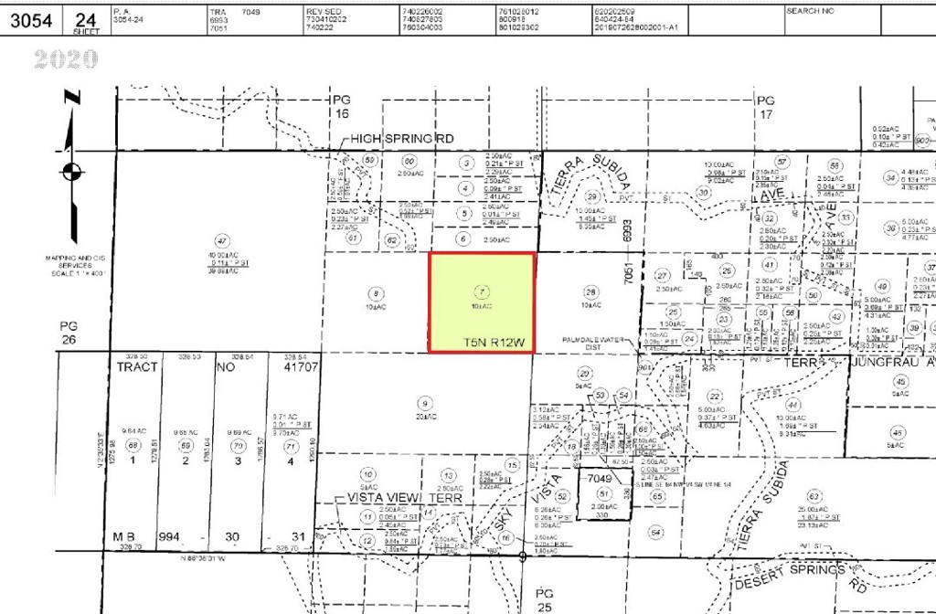 Parcel # 3054-024-007
Coordinates: 34.536444, -118.142413 9.9 ACRES Calling Developers and Investors Build a hilltop home with
views of all the valleys below. Nearby Planned Development