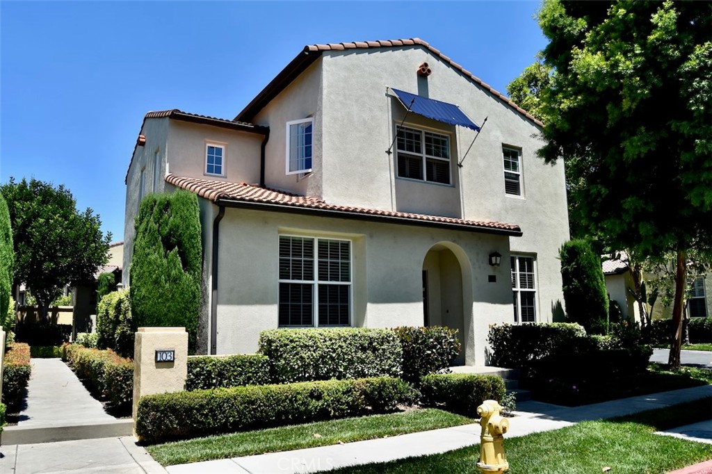 FULLY DETACHED Tuscany villa styled condo! Located in the charming Wisteria community of West Irvine. NEW DISHWASHER. First floor features stone tile flooring throughout, a formal dining room & cozy living room with brick fireplace. Entry to garage reveals a sparkling epoxy floor, washer and dryer hookups, excellent cabinetry upgrades and overhead storage shelves! Enter the kitchen to find stone counters and an upgraded backsplash, complimented by bright european style cabinetry with roll out shelves. Kitchen includes entry to your very own private patio with beautiful stonework, a peaceful tuscan fountain and room to entertain! Upstairs offers rich hardwood flooring and lush carpeting in all bedrooms. Bedrooms are spacious with upgraded wood shutters and custom closet organizers. Master bedroom includes a walk-in closet with custom built in cabinets. Master bath features double sinks, spacious under-sink storage and a closet toilet. This peaceful Tuscan retreat is just a 5 min drive to Tustin Marketplace, Sportspark, 5 Freeway & the prestigious schools of Tustin Unified School District.