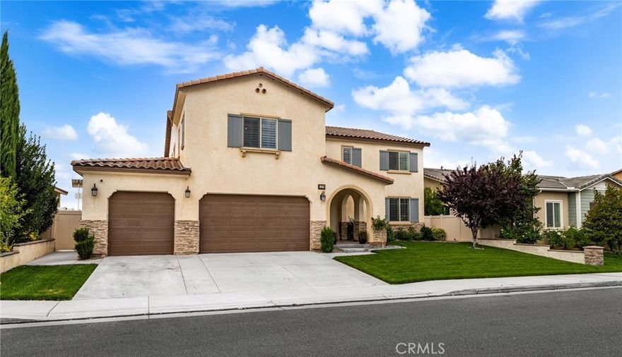 Welcome to 1579 Croton St, a stunning residence located in the sought-after master-planned community of Sundance North in Beaumont. Offering over 3,900 sq. ft. of living space on an expansive nearly 10,000 sq. ft. lot, this home has it all—including a private Gen Suite! Step inside and you’ll be immediately impressed by the open, light-filled floor plan. The chef’s kitchen boasts crisp white cabinetry, double ovens, a massive center island, and a seamless flow into the dining area and spacious family room. The attached Gen Suite is a rare find, featuring its own bedroom, walk-in closet, full bath, living area, kitchenette, laundry hookups, and private exterior entrance—ideal for multi-generational living. The family room showcases an impressive 18-foot sliding glass door, creating the perfect blend of indoor/outdoor living. Outside, enjoy a wrap-around covered patio and an oversized backyard, perfect for entertaining and gatherings. Additional highlights include a main floor office, an upstairs oversized loft with endless possibilities, and a luxurious primary suite with dual vanities, soaking tub, walk-in shower, and large walk-in closet. Secondary bedrooms are generously sized and thoughtfully arranged. Conveniently located within walking distance to all three schools and just minutes from shopping, dining, Morongo Casino, healthcare, and freeway access—this home truly combines comfort, functionality, and convenience.