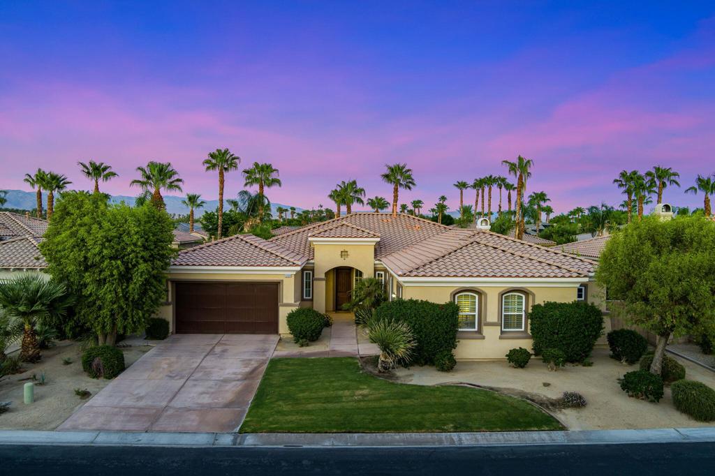 Experience refined desert living in this beautifully appointed 5-bedroom, 4.5-bathroom home nestled within the highly sought-after gated community of Rancho Santana in La Quinta. With 3,225 sq ft of thoughtfully designed living space, this residence effortlessly combines upscale elegance with everyday comfort--perfect for families, entertainers, or anyone seeking a serene desert retreat. Step inside to an open-concept floor plan flooded with natural light, where high ceilings and seamless indoor-outdoor flow set the tone for relaxed sophistication. The chef's kitchen is a showstopper--featuring stainless steel appliances, granite countertops, a spacious walk-in pantry, and a large central island ideal for both casual dining and entertaining. The primary suite is a private sanctuary, boasting a spa-inspired bathroom with dual vanities, a soaking tub, walk-in shower, and a generous walk-in closet. Ideal for hosting guests or extended family, the attached casita offers a separate entrance, its own en-suite bath, and total privacy. A versatile bonus room adds endless possibilities--think home office, gym, media lounge, or even a sixth bedroom. Outside, escape to your own resort-style backyard oasis complete with a sparkling pool and spa, a cozy fire pit, and a built-in BBQ island all on an oversized lot. Rancho Santana is known for its charming walking paths, lush greenbelts, bocce ball courts, putting greens, playground, and community park--all with low HOA fees. And with a central La Quinta location, you're just minutes from top-rated golf courses, tennis and polo clubs, scenic hiking trails, fine dining, upscale shopping, and the charm of Old Town La Quinta. Call today for a private showing.
