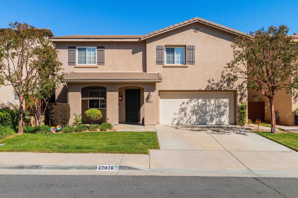 This over 2200 sqft home is spacious with 3 bedrooms and extra large bonus loft along with 2.5 bathrooms. Enjoy the front porch and the Temeku Hills lifestyle! Temeku Hills residents have use of the HOA Clubhouse that has Workout & Game Room! Year round Heated Pool, Hot Tub and Tennis Courts! This two-story home has all bedrooms upstairs. The downstairs is spacious with a formal living & dining room. Kitchen offers quartz marble countertops with subway tile backsplash, as well as refrigerator, oven, microwave, and dishwasher. Look out the kitchen window and enjoy the beautiful landscaped backyard that the weekly landscaping service is included! Family room with fireplace & plantation shutters. Oversized primary suite with spa like bathroom that includes whirlpool bathtub and huge walk in closet. Extra Large upstairs Laundry Room that includes both washer & dryer! This home has all you are looking for and ready to just move-in! DEPOSIT: 1 month’s rent payable in 2 installments APPLIANCES: Washer, Dryer, Refrigerator, oven, microwave, dishwasher. AIR CONDITIONING: Yes UTILITIES INCLUDED: landscaping & HOA PET RESTRICTIONS: 1 pet under 50 pounds is accepted If you are applying with an emotional support animal or service animal, please provide the corresponding documentation. AVAILABLE: August 11th The home is rented unfurnished.
