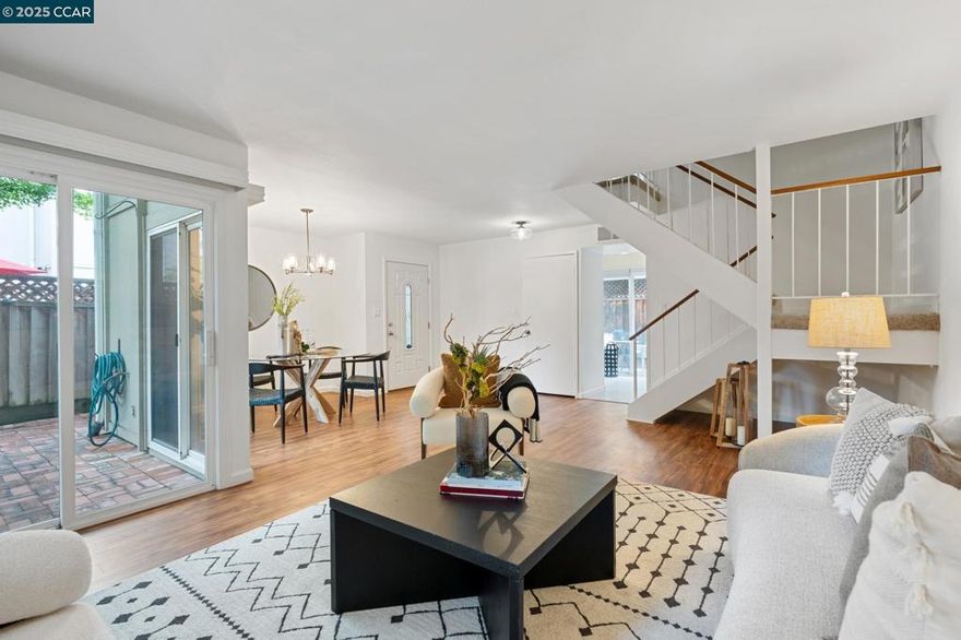 END UNIT & NEW KITCHEN... Walk to Downtown Danville! Beautifully updated townhome in popular Garden Creek! NEW Kitchen Cabinets, quartz counter tops, sink & oven. It also opens to the private patio. Mature landscaping creates the established feel of this conveniently located neighborhood. Walk to downtown shops, farmer’s market, restaurants, events or take a stroll on the Iron Horse Trail. This home is a wonderful blend of convenience and tranquility Main level powder room. The open staircase leads you up to the three bedrooms and two beautifully updated full baths, including the spacious master suite. The carport has two spaces for dedicated parking. This is a wonderful opportunity to live in the heart of Danville and enjoy the benefits of low maintenance townhome living. Welcome to this Westside Danville charmer!