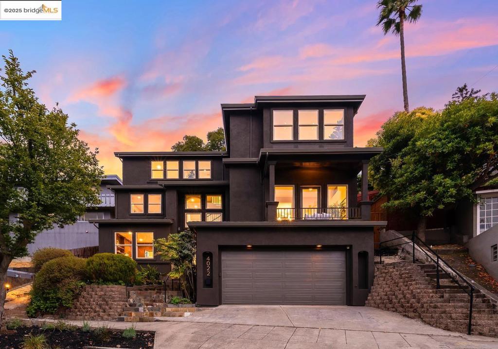 Crocker Highlands Contemporary featuring vaulted ceilings, fabulous living, common and dining spaces, expansive primary suite wing with dwell-inspired spa bathroom and walk-in closet. Stunning chef's kitchen with island, stainless appliances, stone countertops, designer tile, and abundant cabinetry and storage. Adjacent family room with fireplace and doors opening onto a private patio, and magazine-worthy gardens and patios. Entry foyer and en-suite guest room also ideal as an office, dedicated laundry room, sizable two-car attached garage and Solar (seller owned). Ideal floor plan and separation of space are achieved in this circa 2004 home. Just blocks from the award-winning Crocker Highlands Elementary, the best of Lakeshore Ave shops and restaurants, the Saturday Farmers Market, Lake Merritt, and Bay Bridge Access to San Francisco. Views: Downtown
