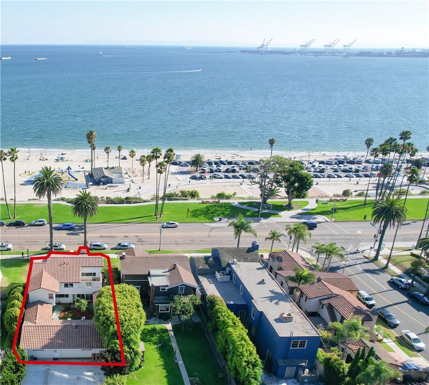 Step into this timeless, mid-century modern home at 2525 E. Ocean Boulevard with breathtaking views of the Pacific Ocean, located in one of the most desirable neighborhoods on the West Coast.  Recently remodeled to bring to life the true essence of the home, this 4100 living square foot home features 4 bedrooms, including 2 master bedrooms, each with inviting elegance and views of the coast. Entertain family and friends in the private courtyard and an over 1000 sq. feet entertainment room. The home also includes a 2-car garage, and plenty of space to park additional vehicles outside. Located on .25 acres of beachfront property, 2525 E. Ocean Blvd enjoys all the entertainment and shopping of Belmont Shores, and 2nd Street.