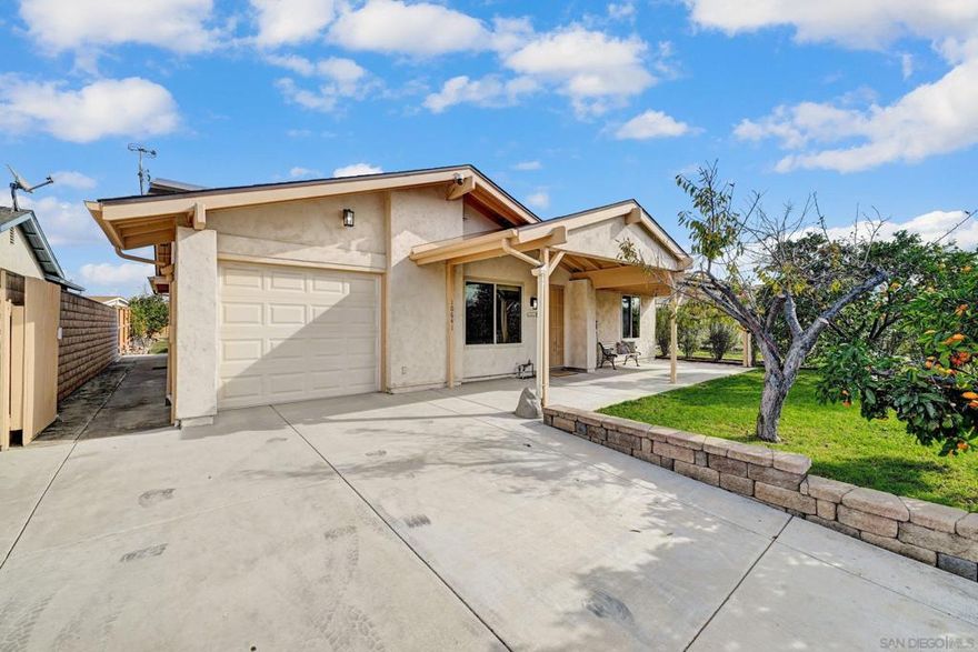 Beautifully upgraded, self-sustaining single-level home in the heart of Mira Mesa. This residence blends eco-efficiency with modern comfort and timeless style. The 3-bedroom, 2-baths (1,452 sq ft) sits on a 5,700 sq ft lot and features: * Solar energy system (owned) for lower utility bills * EV-charger and heat pump water heater * Reverse-osmosis water filtration and automated irrigation * Smart home controls for lighting and temperature * Upgraded kitchen with contemporary finishes and energy-efficient appliances * Light, open floor plan ideal for entertaining * Private backyard with a vegetable garden, enclosed patio * Located on a quiet residential street near Berwyn Rd and Reagan Rd, this home offers the perfect blend of suburban peace and easy access to the city.  Beautifully upgraded, self-sustaining single-level home in the heart of Mira Mesa. This residence blends eco-efficiency with modern comfort and timeless style. The 3-bedroom, 2-bath (1,452 sq ft) sits on a 5,700 sq ft lot and features: * Solar energy system (owned) for lower utility bills * EV-charger and heat pump water heater * Reverse-osmosis water filtration and automated irrigation * Smart home controls for lighting and temperature * Upgraded kitchen with contemporary finishes and energy-efficient appliances * Light, open floor plan ideal for entertaining * Private backyard with a vegetable garden, enclosed patio * Located on a quiet residential street near Berwyn Rd and Reagan Rd, this home offers the perfect blend of suburban peace and easy access to the city.