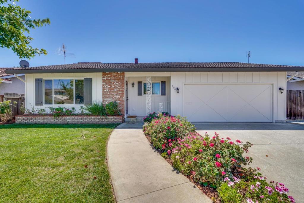 Fabulous 4 bed, 2.5 bath, 1,992 Sq Ft Single story home tucked away on a quiet cul-de-sac in a sought-after Sunnyvale neighborhood! Excellent floor plan boasting a formal living room, expanded family room, and a spacious primary suite! Beautiful kitchen boasts Cherry shaker style cabinets, quartz countertops, custom tiled backsplash, two pantries, & SS appliances! The expanded family room boasts a half bath, wet bar, entertainment area, a gas fireplace with custom surround & mantle, & a sliding glass door providing access to the backyard! Other features include beautifully refinished Brazilian Cherry hardwood floors, new interior & exterior paint, double pane windows, recessed lights, upgraded interior doors, crown molding, & much more! Professionally landscaped yards which boasts a new & very large paver patio & walkway, lawn w/ automatic sprinklers and drip irrigation, & mature plants and trees throughout! Prime Sunnyvale location with close proximity to Ponderosa Park, downtown Sunnyvale, Caltrain, Apple Park, Nvidia, & many high-tech companies!