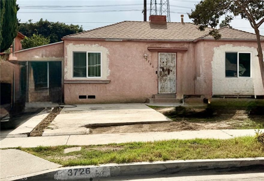 Fixer opportunity with huge potential. This 3-bedroom, 2-bath home sits on two separate parcels, with APN 7302-025-013 offering 3,499 sq ft and APN 7302-025-014 offering 3,582 sq ft, for a combined total lot size of approximately 7,081 sq ft. This setup makes it an excellent opportunity for investors, flippers, or buyers looking to add value and create their dream property. The combined lot provides generous yard space and strong ADU possibilities, making it ideal for multi-generational living or additional rental income. Bring your vision and imagination; whether you plan to renovate, expand, or develop, this property offers a solid foundation and versatile potential. Conveniently located near schools, shopping, and major freeways for easy commuting.