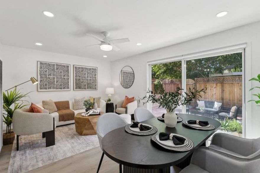 Welcome to this charming 2-bedroom, 1.5-bathroom home in vibrant Santa Clara. With 954 sq ft of thoughtfully updated living space, this home offers modern style and everyday comfort. The refreshed interior features durable, low-maintenance flooring and an open layout. The kitchen is equipped with sleek quartz countertops, an electric cooktop, an efficient exhaust fan, and a side-by-side refrigerator with a water and ice dispenser. Storage is abundant with a pantry closet, a linen closet, and ample walk-in closets in both the primary and second bedrooms. Enjoy in-unit laundry with both 110V and 220V hookups, plus a washer and dryer included. A private storage room connected to a dedicated single-car carport, with both front and backyard space ideal for gardening. The community offers a solar-heated pool, cabana, and dressing room, ideal for relaxing or socializing. Additional community storage is available. Conveniently located near shopping, dining, and major tech employers, this home combines comfort, functionality, and a desirable Santa Clara lifestyle.