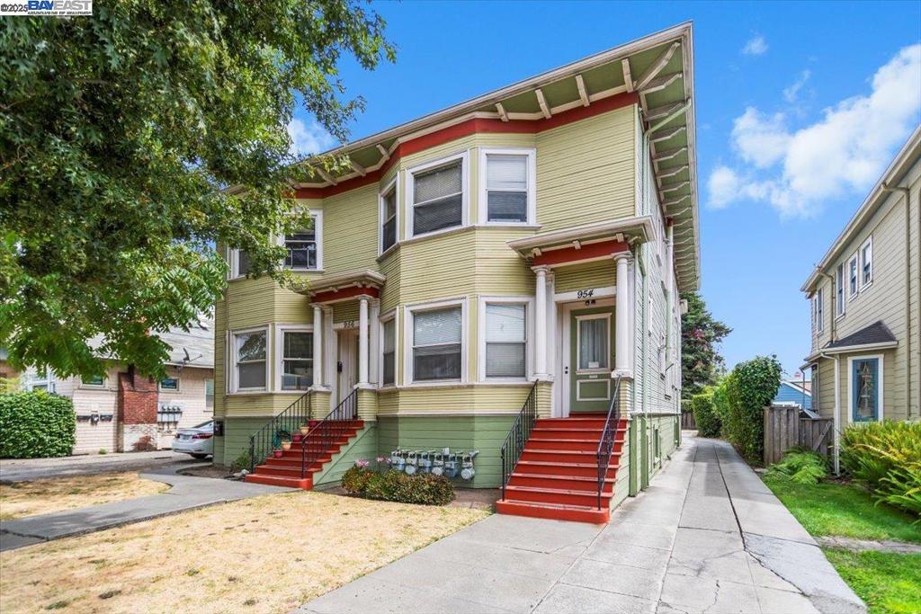 Incredible SixPlex investment property with potential to build two Accessory Dwelling Units (ADUs). The current units are of varying sizes, but are all one bedroom and one bath. Hardwood floors, high ceilings, recently upgraded electrical, and charming detail in each unit. By adding two potential ADUs, in the backyard, at approximately 800 sf each with projected rents of $76,800/year the NOI goes to $143,000 and the CAP rate goes to 7.41%. The potential development, the the size of the ADUs, potential rents, NOI and CAP rate are not guaranteed by the seller nor the seller's broker. All buyers must complete their own investigation with the City of Alameda and come to their own conclusions. In the rear of the property there is a large yard and parking area that is shared by the tenants. In addition to the main driveway there is a north side walkway that runs the length of the property. The landlord pays for water and garbage for each unit. The Tenant pays electric and gas. The backyard/parking area is approximately 50' x 54'.
