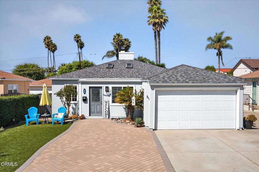 Coastal Charm Meets Modern Comfort in Midtown Ventura.Just one mile from the beach, this charming spacious three-bedroom, two-bathroom home is located in Ventura's highly desirable mid-town neighborhood, close to shops, restaurants, and the 101 freeway. Offering 1,368 square feet of living space, the home blends vintage character with thoughtful modern updates.The inviting open living room features a cozy gas and wood-burning fireplace, complemented by real wood floors and two skylights for additional sunlight. The open concept continues with a dining room large enough for you and your guests. A vintage yet modern feel carries through the home, enhanced by central HVAC, a tankless water heater, newer attic insulation, updated ductwork, and dual paned windows with the added convenience of a separate indoor laundry room.Outdoors, the property is designed for both easy maintenance and entertaining. Artificial turf and manicured landscaping frame the front and back lawns, while a spacious deck offers the perfect space to gather with friends. A designated sand pit with an outdoor fireplace creates an inviting setting to enjoy cool coastal evenings. The finished shed in the backyard provides added flexibility, ideal as a workout space, office, or creative studio.Recently fumigated and well maintained, this home offers the best of Ventura living--classic charm, modern comfort, and a location that keeps you close to everything the beachside lifestyle has to offer.