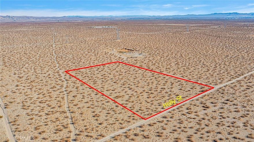 From Sheep Creek Rd, go 2 mile east on Holly St to property on your left, about 4 and a half acres in growing Adelanto !  This corner parcel lot offers ample possibilities. Only 2 miles from paved Sheep Creek Rd to the east and only 0.8 mile from Wilson Ranch Rd to the west. Easy to find, no 4x4 needed just follow the directions. From Highway 395 north make a left on Rancho Rd and go 5 miles, then left on Wilson Ranch Rd and go 1 mile to Holly St, make a right and go 0.8 mile to the property on your right, property is in a corner and has a sign, Holly St in Phelan it's just a few miles north of Palmdale Rd and south of El Mirage, you can also easily access the property from Sheep Creek Rd, it's just 2 miles from pave Sheep Creek Rd, this may be a incredible investment opportunity in one of Southern California’s fastest growing area. This parcel is close to highway 395 and the I-15 freeway, perfect location, you can go everywhere from here, whether you want to travel north to las Vegas via the I-15 or south to all the cities down bellow. Highway 395 will take you north, and Palmdale Rd take you to Palmdale. The High Desert is now the future home of the recently approved High Speed Train from Apple Valley to Las Vegas and to the south to Rancho Cucamonga. The project is expected to be completed by 2028. This project is expected to bring in jobs and boost the economy of the High Desert.