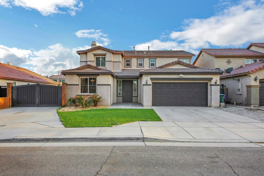**Welcome to La Morada**  Discover this no HOA community in Coachella, highly sought after for the Coachella and Stagecoach music festivals, along with numerous golf, tennis, sports, and art events!This spacious property offers 2,976 square feet and features six bedrooms and three full bathrooms. Enjoy two living areas: a family room and a billiard room. The kitchen boasts granite countertops and an ample dining area, along with a separate formal dining room. The sixth bedroom is conveniently located on the first floor with a full bath.Step outside to a stunning backyard featuring a brand new $80,000 swimming pool and spa with a slide, fully landscaped for your enjoyment, alongside a custom built-in BBQ island. Additional highlights include a three-car tandem garage with an epoxy floor finish, custom storage, and a converted game room stocked with the latest and retro games, as well as gym equipment. The property also provides impressive wide double-gate RV access and extra parking.Short-term rentals are permitted, and it's located within the Lower IID utility district. Make this your ideal vacation rental today!