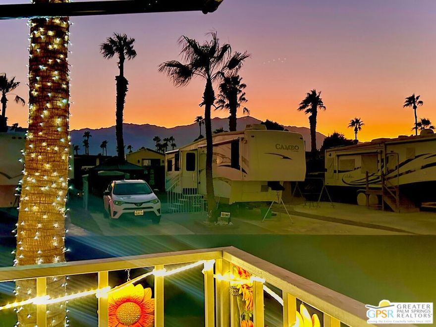 Premium Lot in Desert Shadows RV Resort, a premier 55+ seasonal community just minutes from Palm Springs shopping, dining, and golf. Sold as a package with a beautifully maintained 2018 Cedar Creek Cottage. Cottage offers upgraded features throughout, including a washer and dryer, dishwasher, double-door refrigerator, bedroom ceiling fan, second air conditioner, and a 12-foot electric awning with lights. Additional stabilizer jacks and other extras are already in place. The queen bedroom connects to a full bathroom with a residential toilet, and the home is hard-plumbed to water and sewer eliminating the need for tank dumping or outside hookups. Set on a fully concrete lot with a storage shed, the property overlooks a serene pond that attracts native birds, providing a peaceful setting for relaxing or entertaining on the private patio. The HOA dues are a low $420 per month, which includes access to all resort amenities and events, premium cable, Wi-Fi, water, trash, sewer, a recycling program, and landscaping in and around the unit.  All the comforts of home are waiting for you in this desirable 55-plus resort community. *Owner will consider carrying loan for buyer.