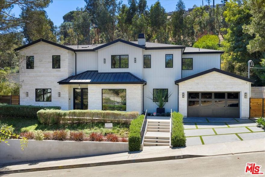A move in ready furnished lease in prime Pacific Palisades. This modern Farmhouse by Provincetown Estates that immediately welcomes you upon first glance while simultaneously offering a sense of serenity and privacy. Set on a cul-de-sac with a wide street above the Alphabets neighborhood and just blocks from the heart of the Palisades Village opening January 2026, this meticulously constructed custom-designed home is ready to be personalized to your unique lifestyle. Beautiful Limestone facade, black metal doors, and roof accentuate the striking exterior with natural wine country style landscaping, giving you the hint of what's inside and announcing you've found the antidote to the predictable spec house! The bright and airy entry welcomes you into a radiant home of comfort with a touch of dramatic flair, including 10-foot ceilings. Clean contemporary lines are mixed with a modern farmhouse style to create a relaxed aesthetic. Subtle accents of modern chic, brass and black design elements create fine finishing. Five gorgeous en suite bedrooms, including an airy primary suite with large private terrace and double fireplace. Each of the 6.5 baths enjoy uniquely selected tiles. Stunning chef's kitchen includes hand-crafted rift cut white oak cabinetry, Wolf, Miele & Sub-Zero appliances, natural stone Quartzite countertops, and a 5-foot commercial grade sink with double faucets. The main level is completed by a luxurious home theater, spacious wine room and office. The outdoors feature a sparkling pool with waterfalls and a living succulent wall, large spa, bbq station and bar area, outdoor fire pit area with fountain, as well as generous grass and patio spaces. Gorgeous materials and finishes include: French white oak floors, Fleetwood doors, Terrazzo floors, designer wallpaper, Toto toilets, 4k projector, Nest thermostats, home automation system and more, just bring your toothbrush! This is also available for sale, please inquire for pricing.