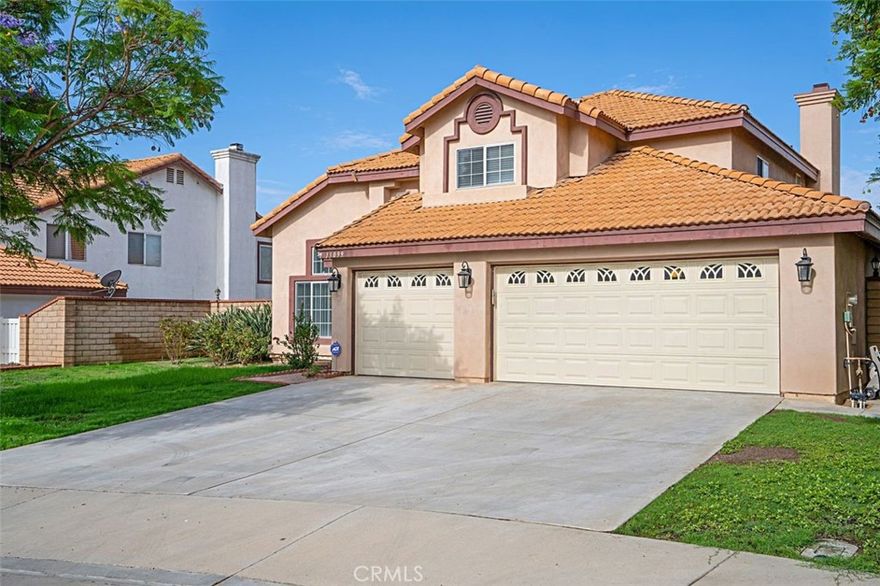 This spacious two-story home offers the perfect blend of comfort and convenience. The entry welcomes you with soaring cathedral ceilings, a bright formal living and dining area, and a kitchen with granite countertops, plenty of cabinets, and modern appliances including a refrigerator and dishwasher. A cozy family room with a fireplace is perfect for relaxing or entertaining. With one bedroom downstairs and three upstairs, the layout is ideal for guests, a home office, or multigenerational living. Easy-care tile and laminate flooring run throughout, and the indoor laundry room comes complete with a washer and dryer. A brand-new heating and air-conditioning system ensures year-round comfort. Outside, enjoy a three-car garage, spacious driveway, and mature landscaping that provides a private retreat. Conveniently located near shopping, dining, parks, and more!