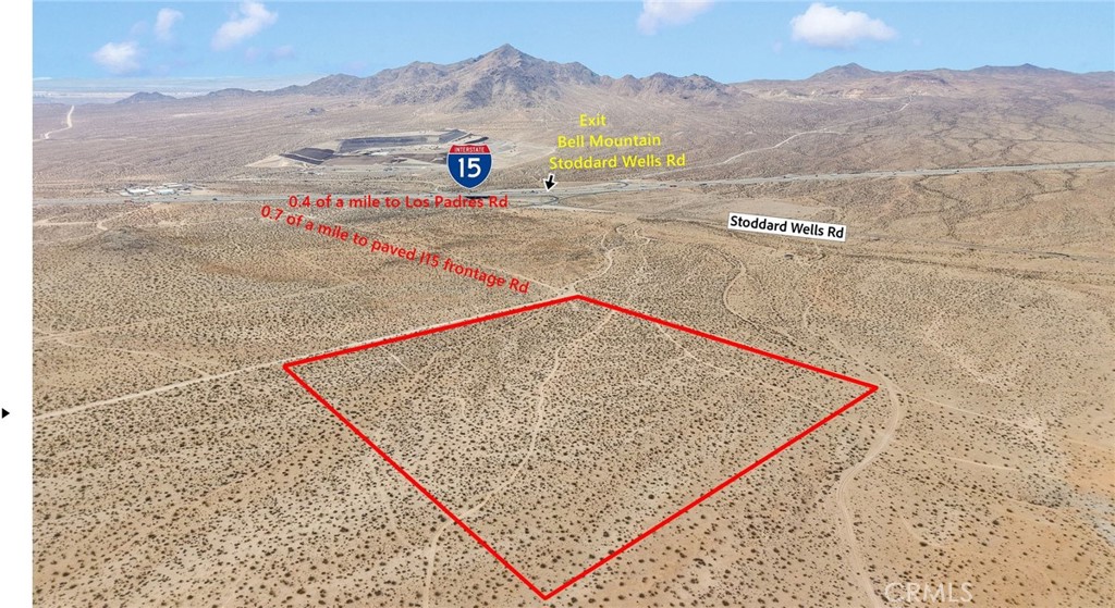 38+ acres of land ! This may be a good Investment Opportunity to own 38.38 Acres of Vacant Land Near I-15 in Apple Valley, land in the path of growth near the I-15 corridor in Apple Valley, this area is rapidly going undergoing a transformation, this property maybe an excellent long-term investment, or for a short term for a developers. About 1 mile from the I-15 Stoddard Wells exit, exit Bell Mountain Stoddard Wells and drive 0.4 of a mile south on I-15 Frontage Rd, left on Los Padres go 0.7 of a mile and you will be at the north west corner of this 38.38 acres. Keep driving for another 0.2 of a mile and you will be at the north east corner of the property, at a white stick by the last Joshua tree before the wash. Located near the future Brightline West high-speed rail station, which will connect Southern California to Las Vegas, bringing much activity, jobs, and demand to the area. Logistics Growth Hub – Nearby plans for over 8 million square feet of warehouse and logistics space around the Apple Valley Airport position this is one of the few large parcels still available in this area, there are also some residential Projects Nearby, site is about 5 mile to the planned train station on Dale Evans and the I-15, and may offering a range of potential future uses (verify with the town of apple valley) for specific zoning applications, easy connectivity for commuting, distribution, or future residential development. This parcel offers a chance to invest in the heart of Apple Valley’s growth zone—perfect for those looking to develop or hold for future appreciation.