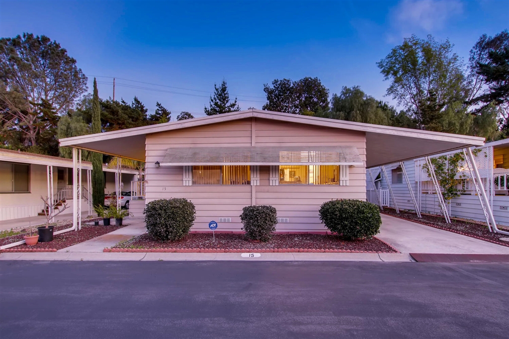 A well-maintained 1975 Mobile Home, 1440 SF, with 2-Bedrooms & 2-Full Baths offers newer: Interior paint, decorative light switches and outlets, laminated floor & tiles on entry and bathrooms with wide moldings throughout, new bathtub faucet & lots of upgrades, large patio with entries on both sides, back-side yard for family entertainment with luscious green hillside on the back, only 5-7 miles from Pacific Ocean and close to Costco, many shopping centers and Hwy 78 & Interstate 5. Imagine yourself and your family & friends enjoying gathering in a charming, relaxing and beautiful home with west-to-east cool Pacific Ocean breeze in a park that offers entertainment hall with a library, kitchen, game room, heated swimming pool & Jacuzzi for you and your guests’ entertainment!. Neighborhoods: Green Valley Equipment: Dryer, Shed(s) Other Fees: 0 Sewer: Sewer Connected Topography: LL