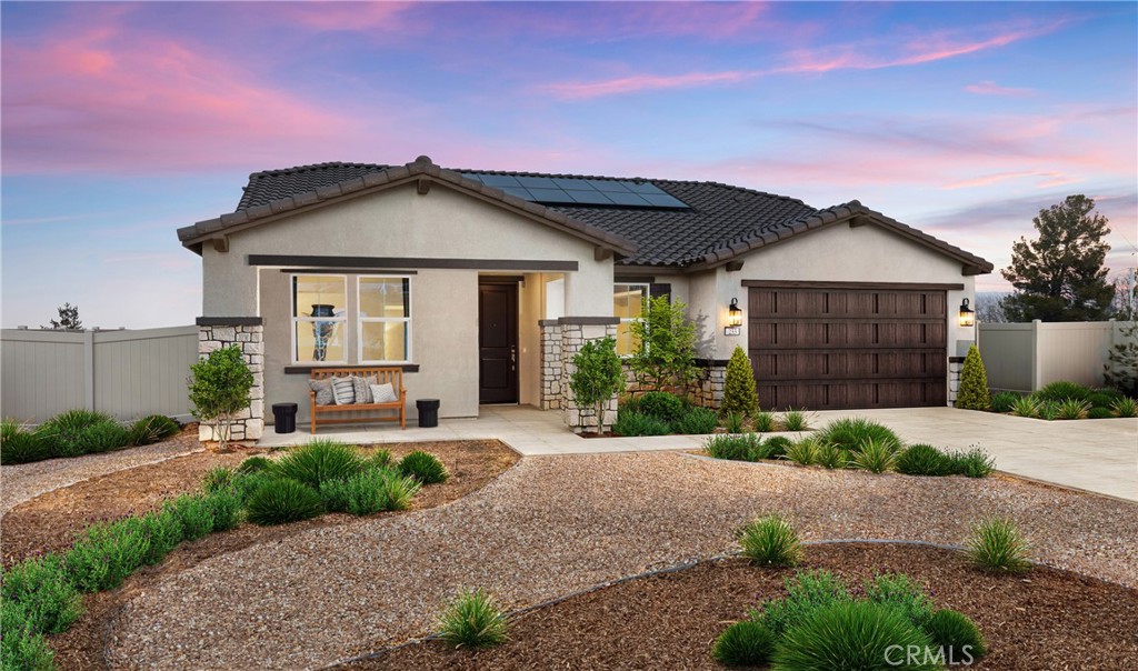 Welcome to Tehachapi’s Newest Community, where luxury, comfort, and convenience come together in perfect harmony. This stunning former model home, the beautifully crafted Amadora plan offers 3 spacious bedrooms, 2 elegant bathrooms, and a versatile home office, all thoughtfully designed for modern living. At the heart of the home is a gourmet kitchen featuring crisp white cabinetry with satin nickel hardware, rich Black Pearl granite countertops, a generous island for casual dining or entertaining, and premium stainless-steel appliances that elevate everyday cooking. The open great room impresses with soaring vaulted ceilings and abundant natural light, creating a warm and welcoming space for gatherings. Whether you work from home or simply need a quiet retreat, the dedicated home office provides both privacy and productivity. Unwind in the luxurious primary suite, complete with a spa-like bath featuring dual sinks, a freestanding soaking tub, a spacious walk-in shower, and an oversized walk-in closet. With designer details throughout and the pride of being a former model home, this move-in ready gem is an exceptional opportunity you won’t want to miss! ***Prices subject to change.