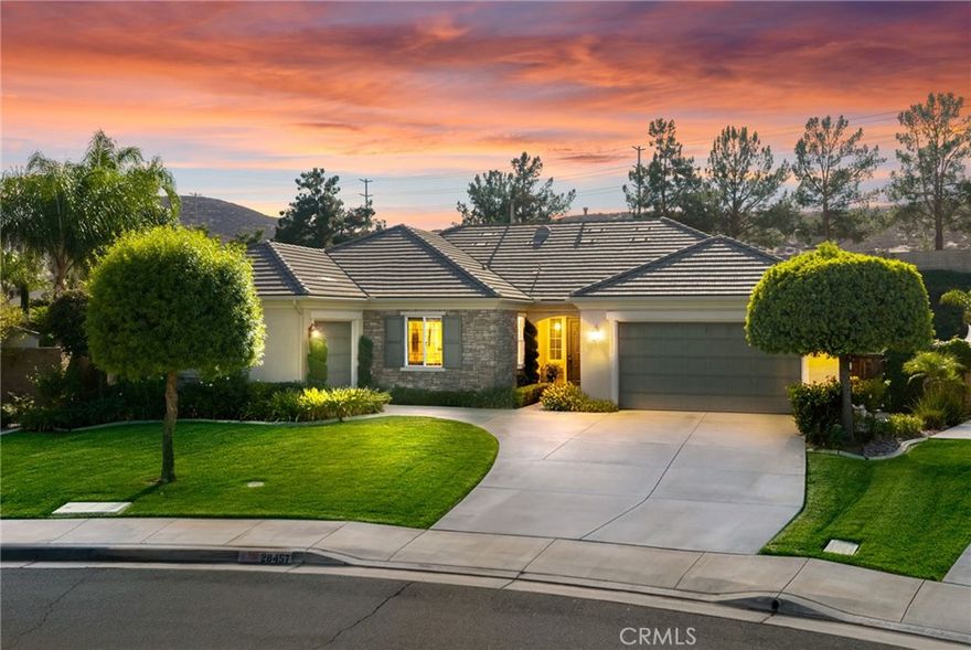 Welcome to a gorgeous, turn key single story home on an oversized lot in the desirable community of Heritage Lake. Step inside to discover the open concept living room and dining room offering an abundance of entertaining space. The gorgeous eat in kitchen aims to please with a large center island showcasing granite counter tops and plenty of cabinet space, which is adjacent to the family room featuring built in surround sound and a cozy gas fireplace. The four bedrooms are configured with ceiling fans, can lights and provide plenty of natural light, while the two full bathrooms include dual vanities, showers, and bath tubs. Additional features include a half bathroom and dedicated laundry room with separate two car and one car garages. Venture out back and explore a private, sprawling backyard consisting of a large covered patio with ceiling fans and can lights, a fire pit plumbed into the home's natural gas, a water fountain, a large lawn, and your own producing vineyard and fruit trees. Conveniently located minutes from the I-215 freeway as well as an abundance of shopping and dining with schools in the neighborhood, just about everything you need is a short distance away. Residents of this beautiful neighborhood can take advantage of the numerous walking paths and sports facilities, as well as the community pool, splash pad and club house. Seize the opportunity to make this beautifully maintained home your own and schedule your private showing today!