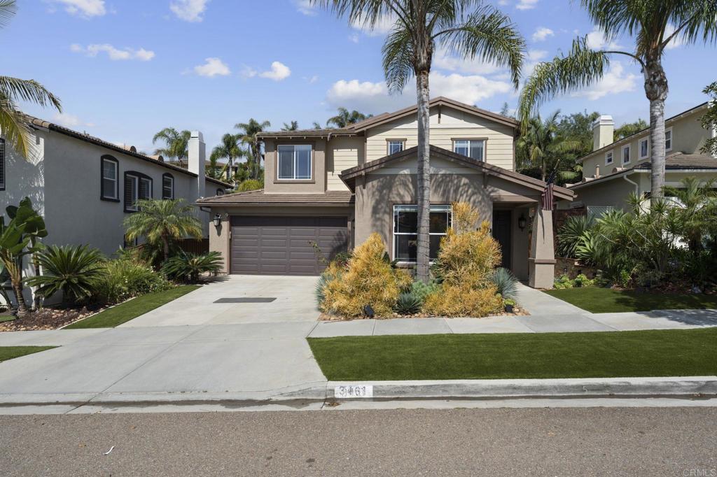 Here it is! The perfect move-in ready, totally upgraded home in the highly desirable community of Calavera Hills in Carlsbad. Great neighborhood, only minutes from the beach, top rated schools, close to Carlsbad Village with easy access to I-5 and CA 78. This stunning home has been thoughtfully upgraded to deliver comfort, style, and functionality. Move-in ready with modern amenities and luxurious finishes throughout. As you approach the home you will see all artificial turf and new landscaping and when entering you are immediately aware of the extensive improvements made to this home including: New wood floors, upgraded stone tile fireplace with gas controls, granite kitchen counter tops, upgraded kitchen cabinets and handles, top quality stainless kitchen appliances, new HVAC (Heating and Air) with Eco bee Digital Thermostat controls, custom bedroom wood sliding doors, remote indoor electric shades custom bathroom (glass enclosed) shower/bath, upgraded toilets, sinks and tile and new recessed lighting in all rooms with remotes and sensors. Primary bedroom has upgraded closets. There is a downstairs bedroom/office with bath, upgraded laundry room with new washer and dryer, counters, floor and and access to attic w/stairs(folding) and lighting. There is a large 2 car attached garage with epoxy floors, storage cabinets and racks with new door and controls and a whole house water softening system and off the garage is a separate gym. The entire house has been repainted both inside and out. As you walk into the back yard, thru two new sliding doors, you are immediately greeted by new landscaping, upgraded outdoor tile, fire pit, grill, upgraded outdoor lighting, new fencing both sides with iron framed wood gates, tiled back walls and stone panels, three (3) tier rock water fall with lighting, spacious covered patio with custom pillars and remote controlled fans and lighting and a outdoor 60 inch TV.